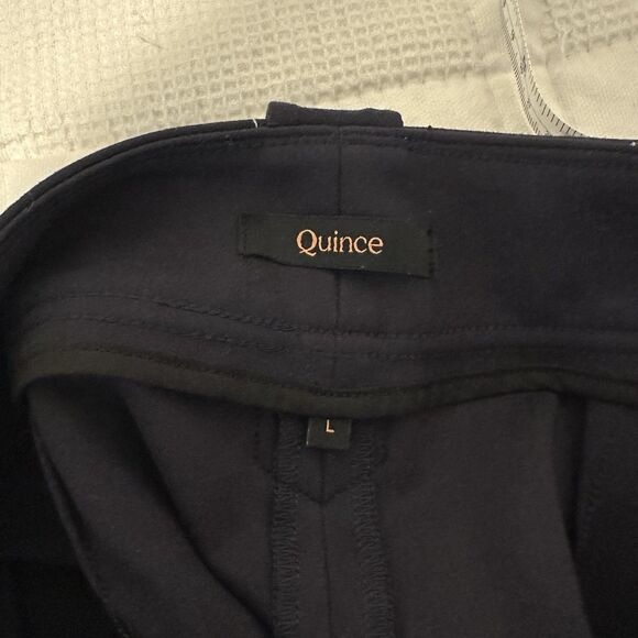 Quince Pants Womens Large Navy Ultra-Stretch Ponte Straight Leg Mariner Sailor - Picture 10 of 12